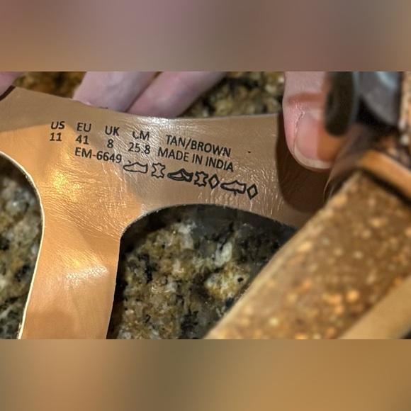 135. Myra Bag Tan Embossed Leather Sandals, Size 11, NWT - Picture 9 of 9